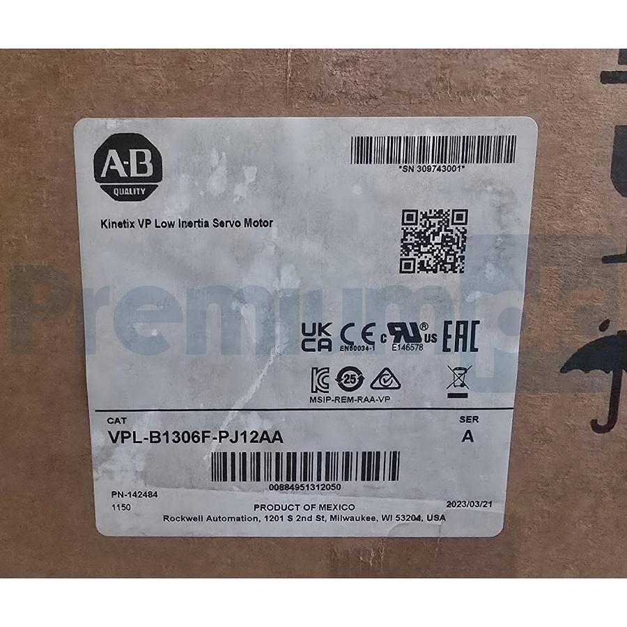 Used Sealed Allen Bradley VPL-B1306F-PJ12AA Kinetix /A VP Low Inertia AC Servo Motor