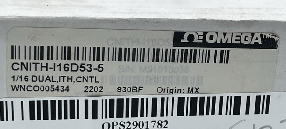 Used Omega CNITH-I16D53-5 iSeries Humidity & Temp Controller 1/16 DIN 5" Probe NSMP