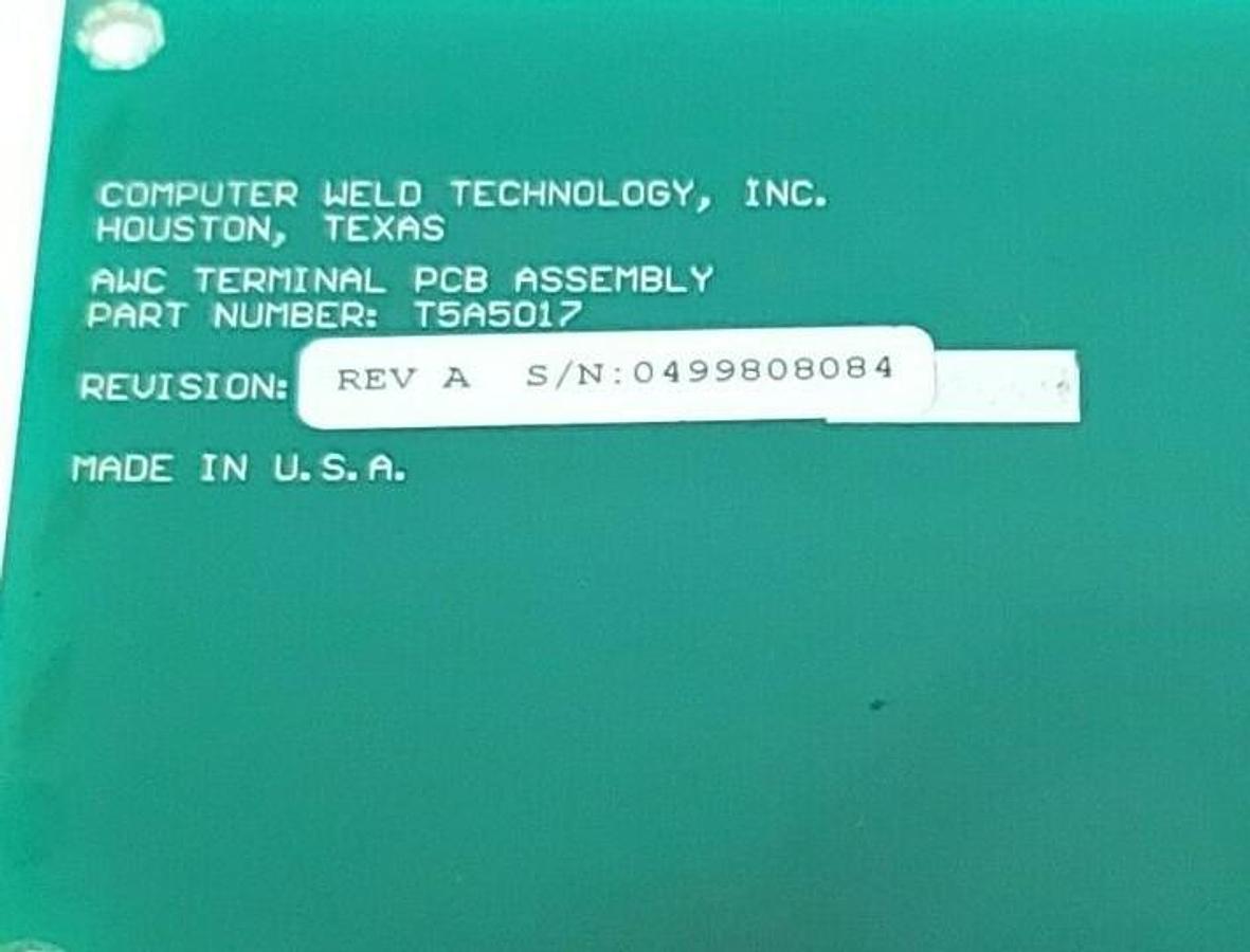 Used AWC T5A5017 TERMINAL PCB ASSEMBLY BOARD REV. A