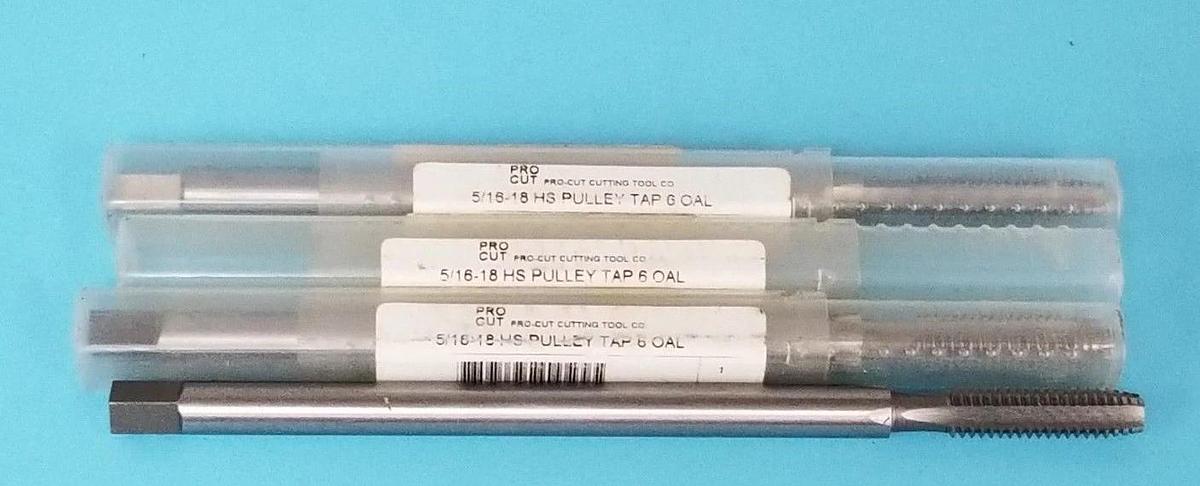 Used LOT OF 3 NEW PRO CUT TOOL CO. 0836-7819 5/16-18 HS PULLEY TAPS 6 OAL