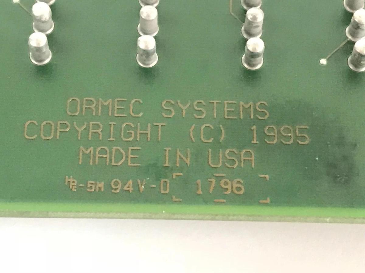 Used ORMEC SYSTEMS PC MODULE BOARD ORN: 017, REV: B, S/N: 31108-114