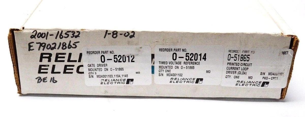 Used NIB RELIANCE ELECTRIC 0-51865 / O-51865 W/(3) 0-52012 (1) 0-52014 051865 O51865