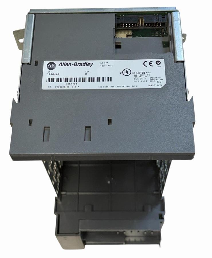 Used ALLEN BRADLEY 1746-P2 /C SLC 500 POWER SUPPLY W/ 1746-A7 /B SLOT RACK 7-SLOT