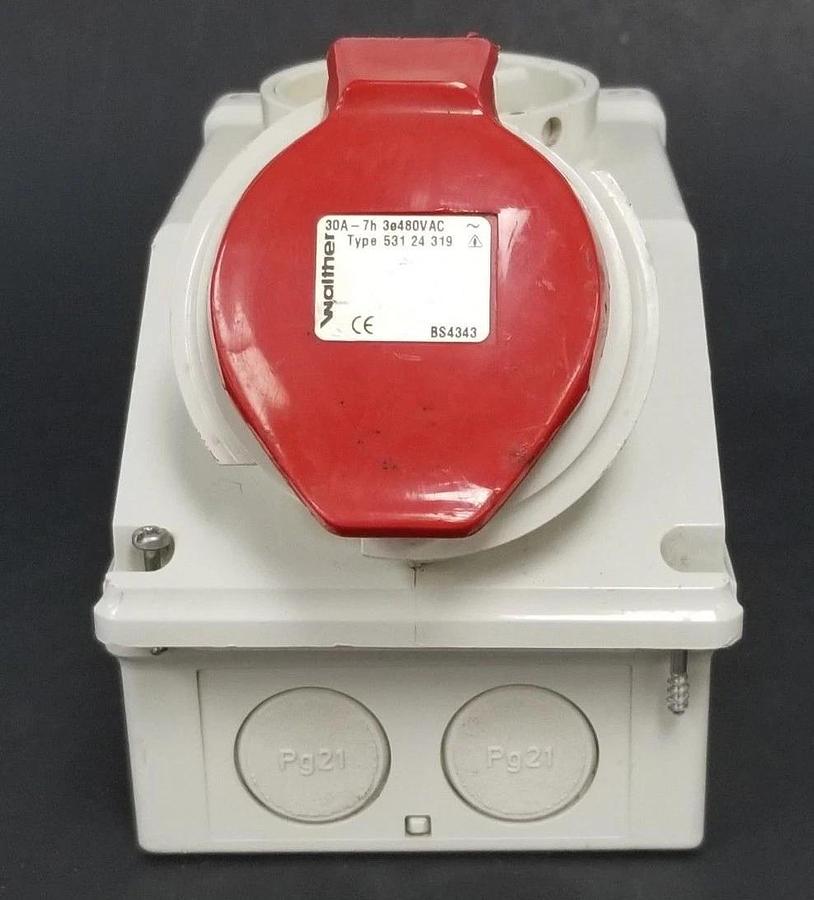 Used WALTHER CEETYP ELECTRICAL OUTLET PLUG TYPE: 531 24 319 30A-7H BS4343