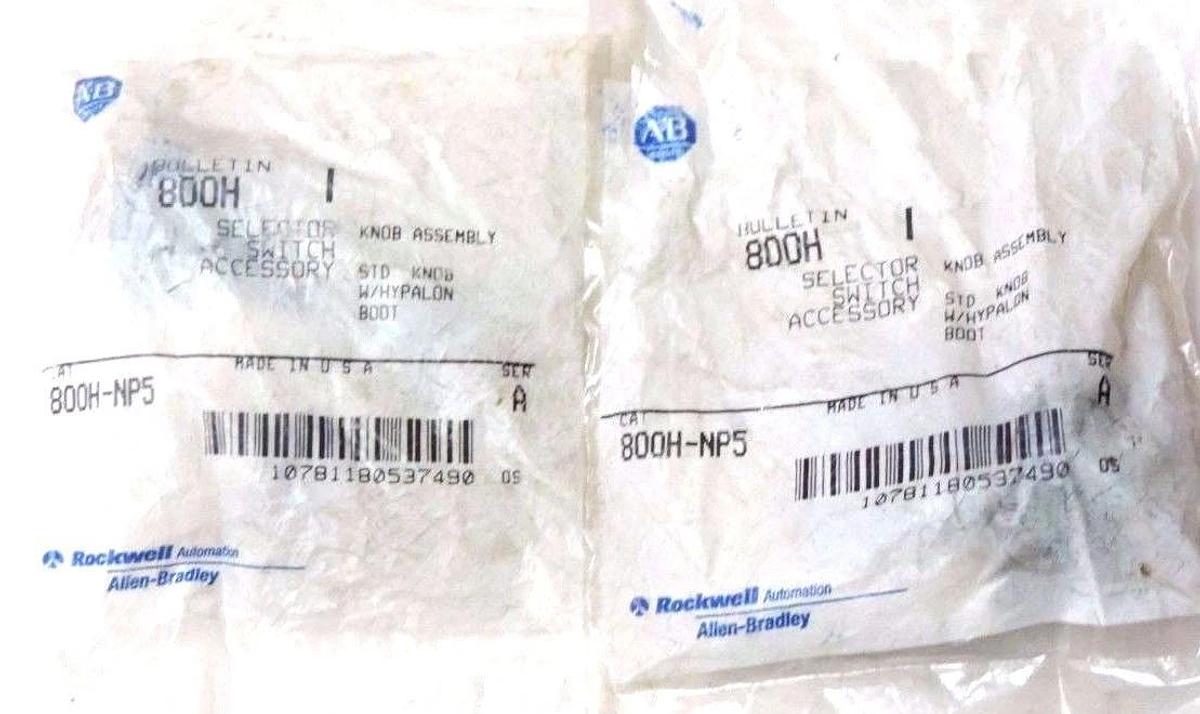 Used LOT OF 2 NEW ALLEN BRADLEY 800H-NP5 SELECTOR SWITCH KNOB ASSEMBLIES 800HNP5