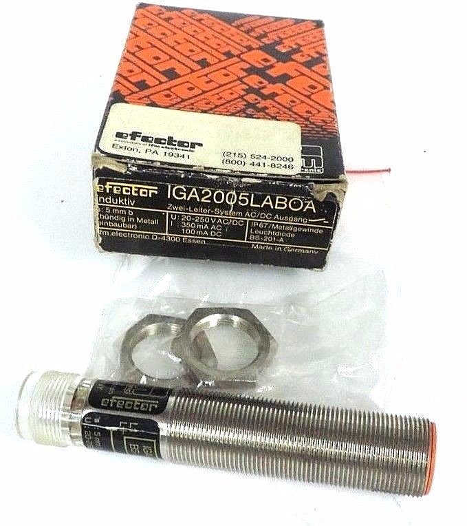 Used NIB IFM EFECTOR IGA2005-LABOA-BS-201-A PROXIMITY SENSOR S: 5MM U: 20-250V AC