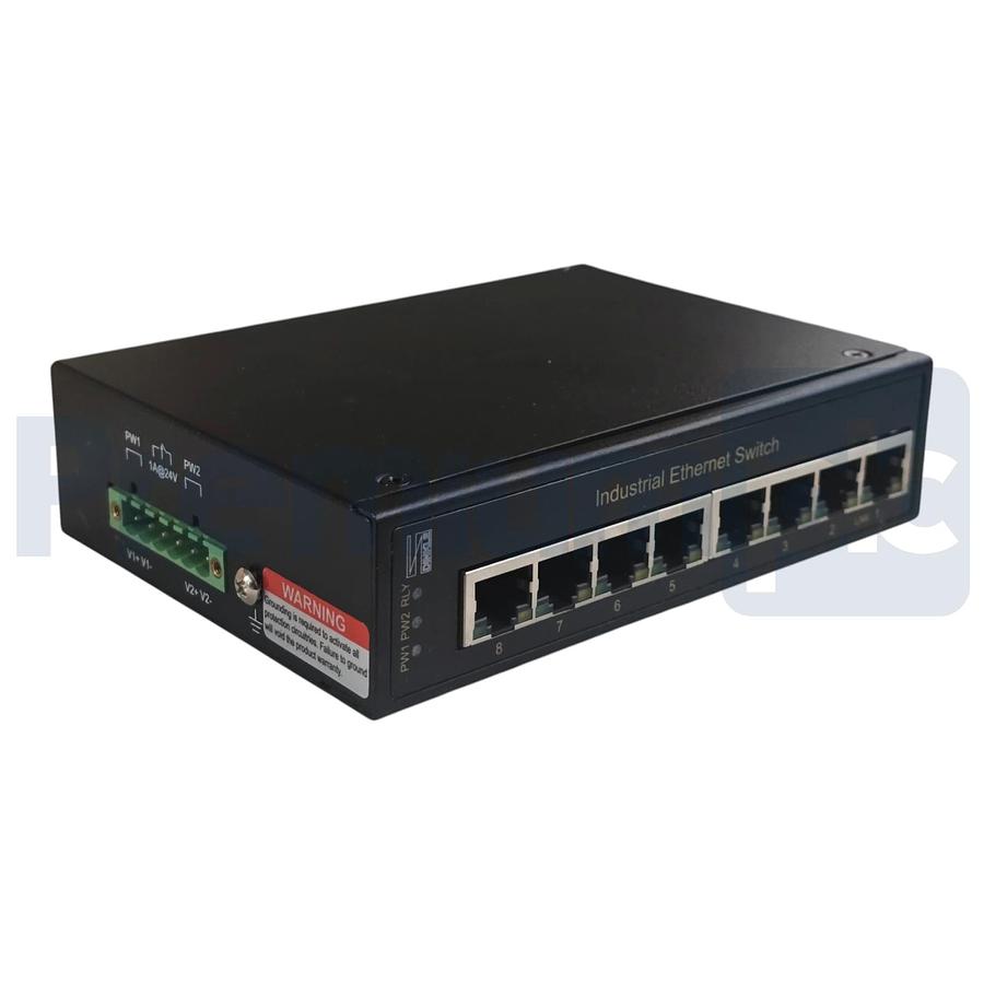 Used Dinkle 0401-0080 Industrial 8-Port Ethernet Switch 12-56VDC RJ45 10/100Base-T(X)