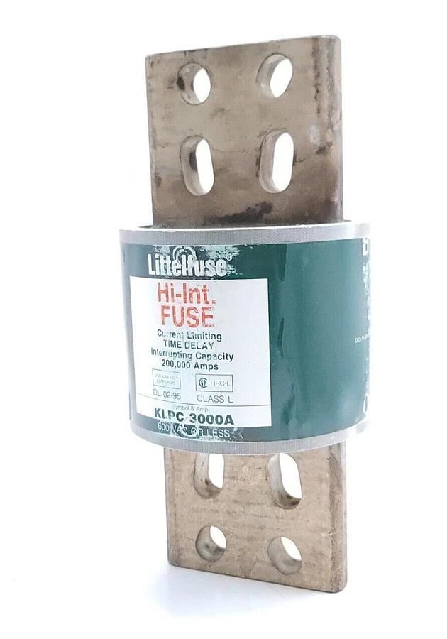 Used NIB LITTELFUSE KLPC3000 HI-INT. FUSE 600V
