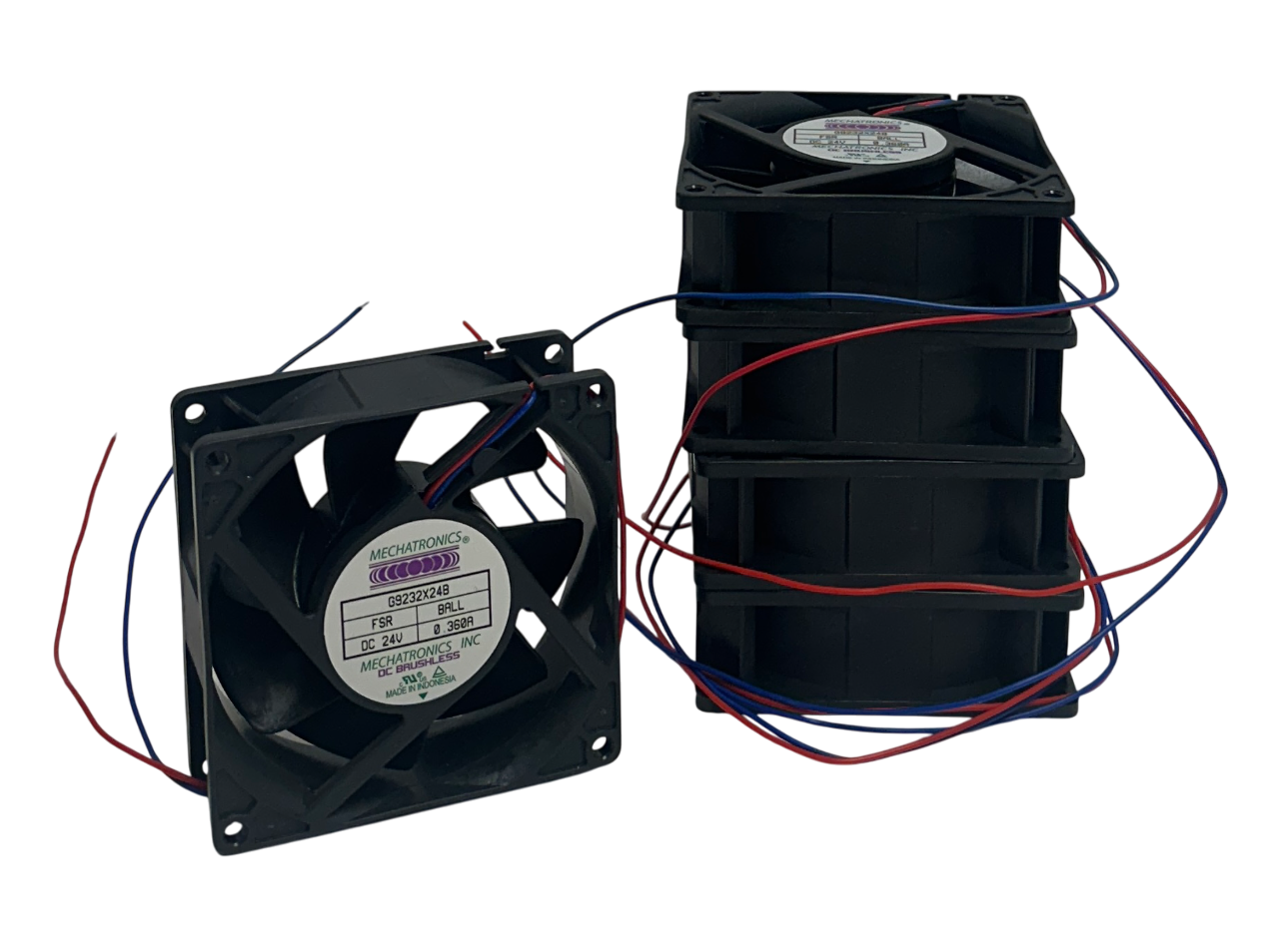 Used 5 MECHATRONICS G9232X24B-FSR / G9232X24B DC BRUSHLESS FANS 24VDC BALL NSNP