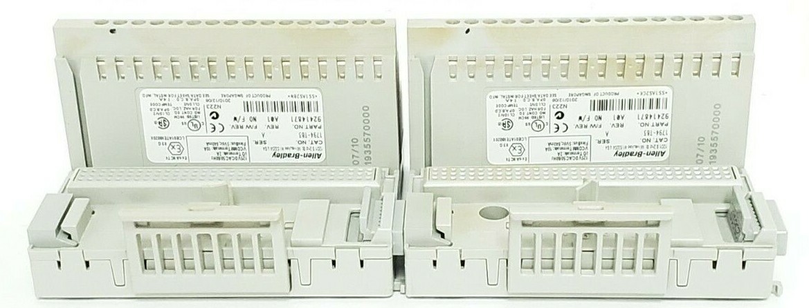 Used LOT OF 2 ALLEN BRADLEY 1794-TB3 TERMINAL BASE 1794TB3 SER. A REV. A01 P/N: 92414