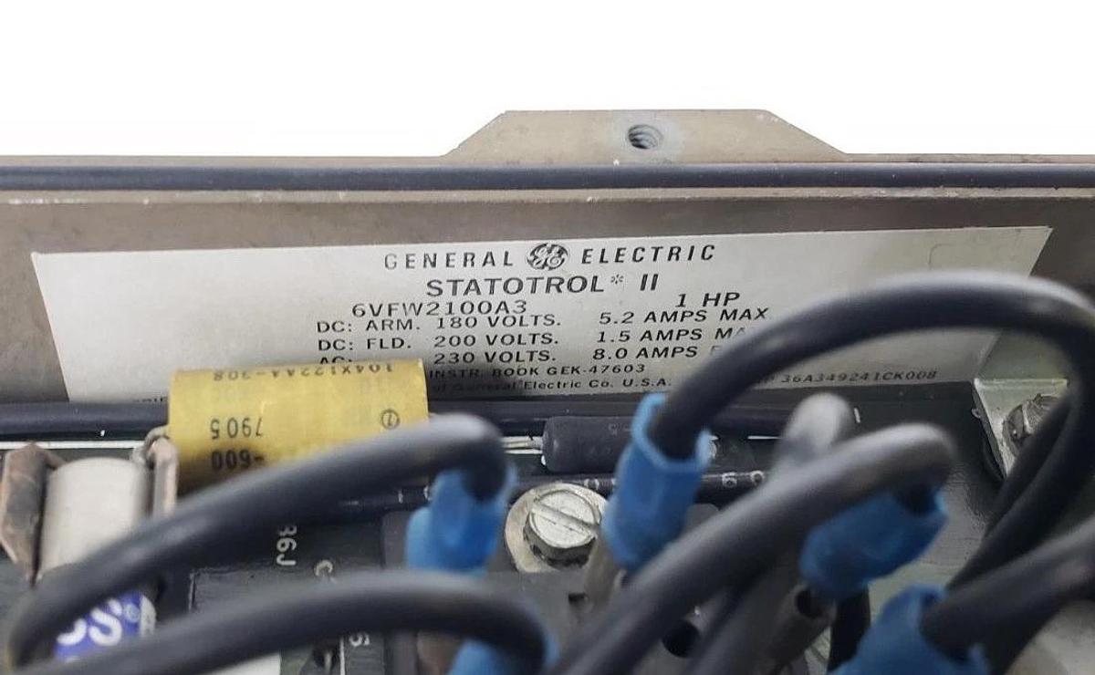 Refurbished REPAIRED GE 6VFW2100A3 STATOTROL II DRIVE 6VFWC2100A3 193X643ABG-222 1HP