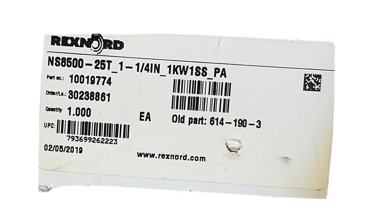 REXNORD NS8500-25T_1-1/4IN_1KW1SS_PA / 10019774 NYLON SPROCKET 1-1/4'' BORE NSNP
