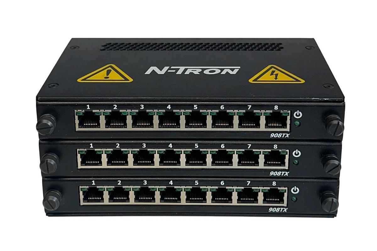 Used RED LION N-TRON 900B EtherNet CHASSIS / 3 N-TRON 908TX EtherNet SWITCHES USNP