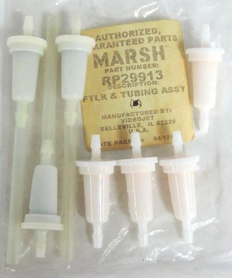 NEW VIDEOJET MARSH RP29913 FILTER & TUBE ASSY, (7) FILTERS (3) TUBES
