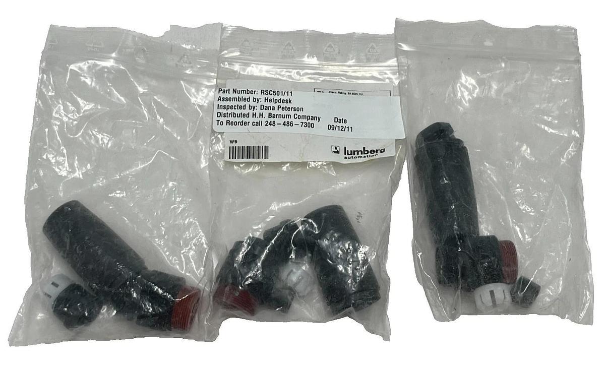 LOT OF 3 LUMBERG RSC 501/11 7/8" 5-Pin Male Field Attachable Power Connectors