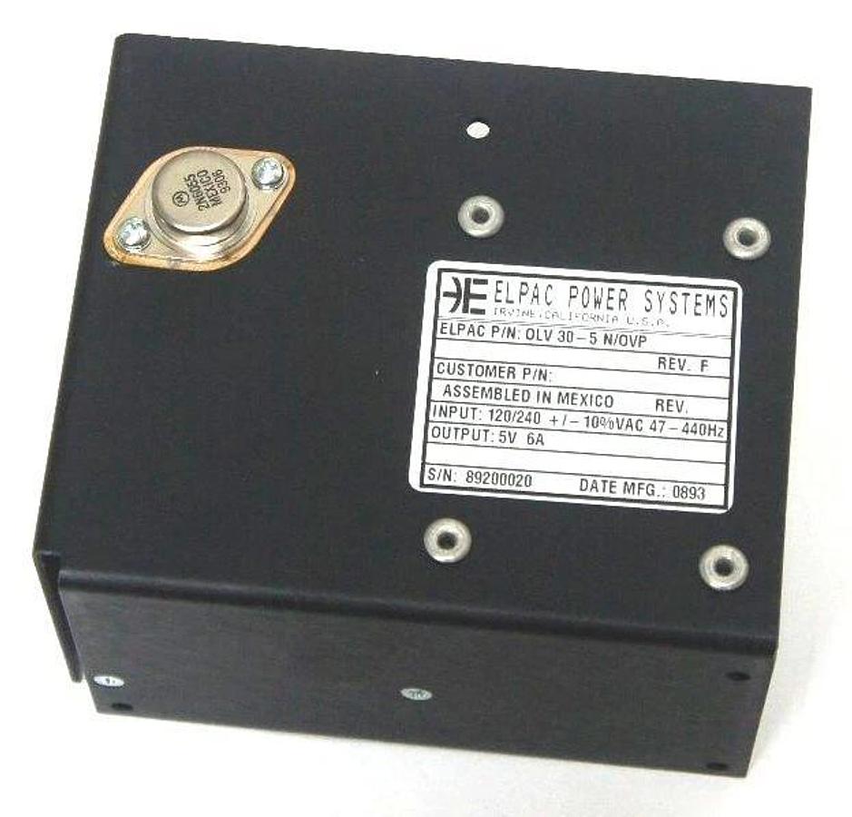 Used NIB ELPAC POWER SYSTEMS OLV 30-5 N/OVP POWER SUPPLY REV F 120/240VAC OLV305
