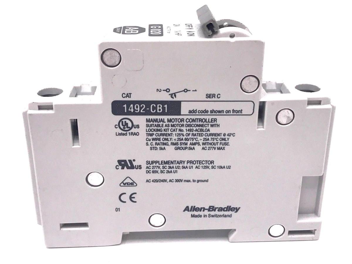 Used LOT OF 3 ALLEN BRADLEY 1492-CB1 SER. C CIRCUIT BREAKERS G-020, G-100, G-300