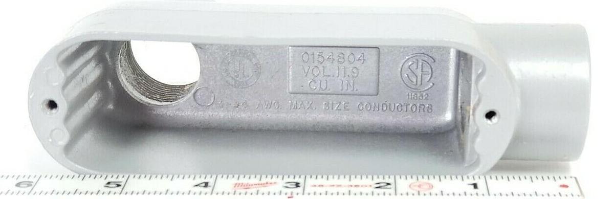Used BOX OF 5 NEW KILLARK OLB-3, O SERIES TYPE LB CONDUIT BODIES ALUMINUM 1IN