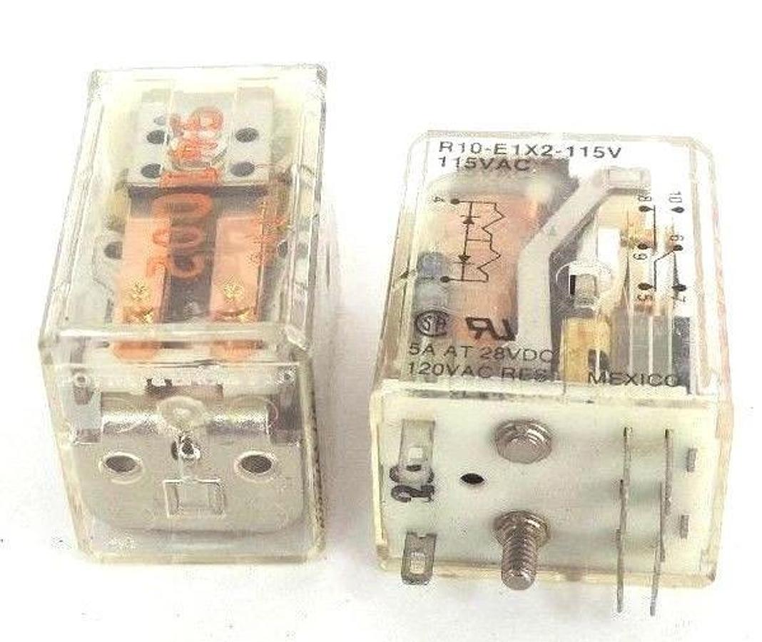Used LOT OF 2 POTTER & BRUMFIELD R10-E1X2-115V RELAYS R10E1X2115V, 115VAC