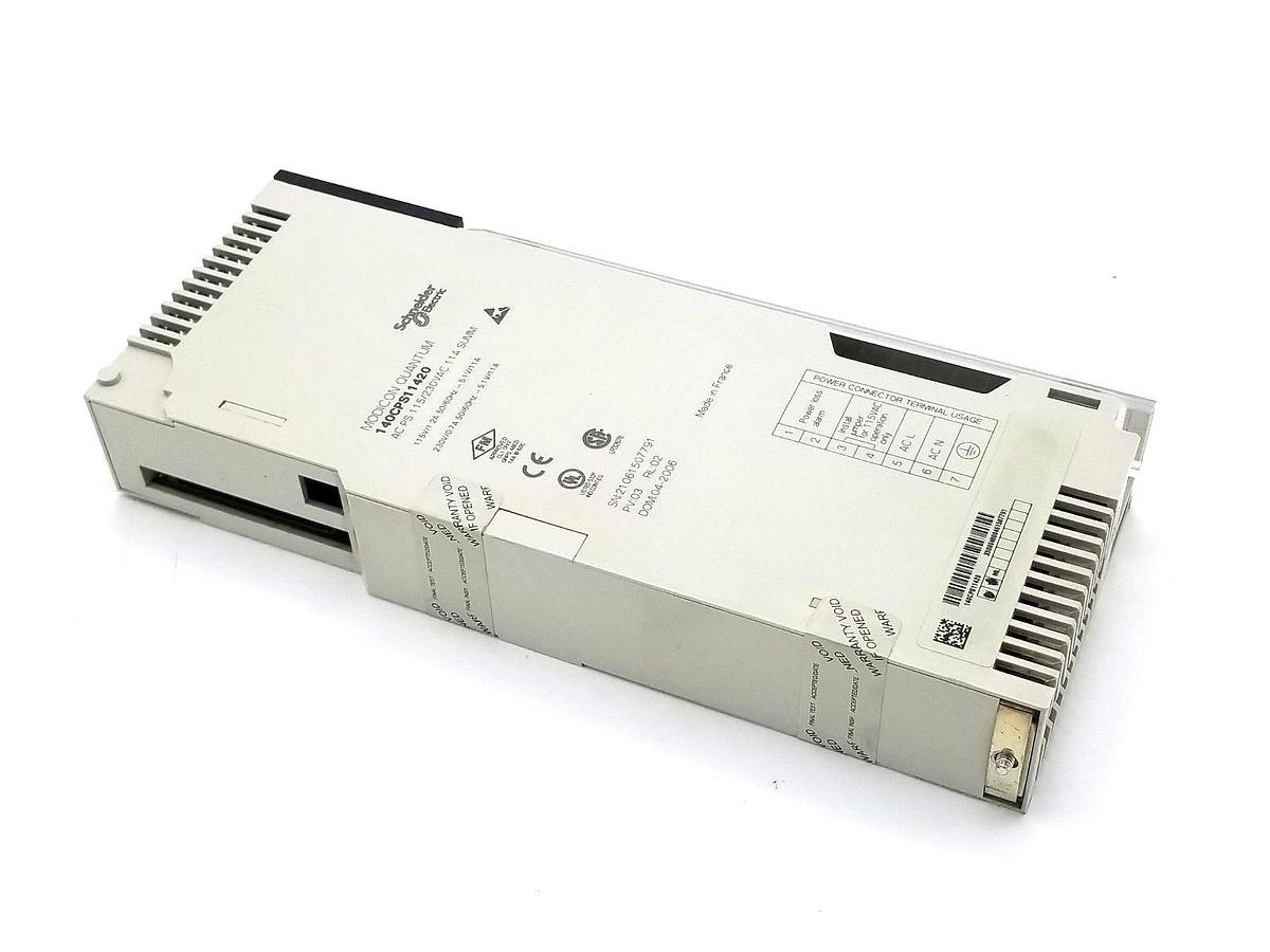 Used SCHNEIDER MODICON QUANTUM 140-CPS-114-20 PV:03 RL:02 AC POWER SUPPLY 140CPS11420