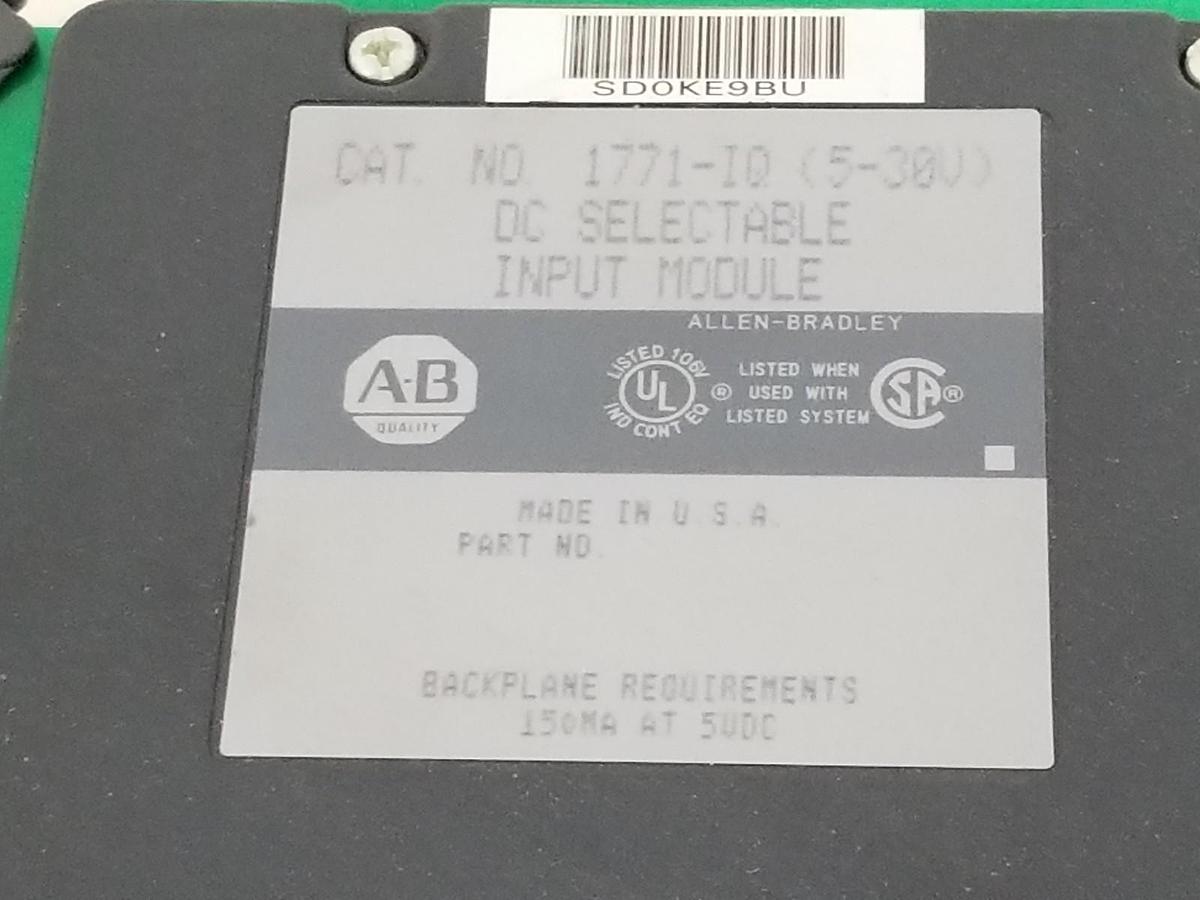 Used NIB ALLEN BRADLEY 1771-IQ (5-30V) DC SELECTABLE INPUT MODULE W/ 1771-WC SER. B