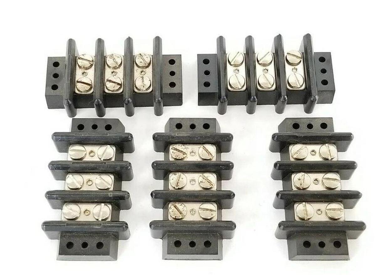 Used LOT OF 5 WALDOM / CINCH TERMINAL BLOCKS 6-TERMINAL 2-ROW