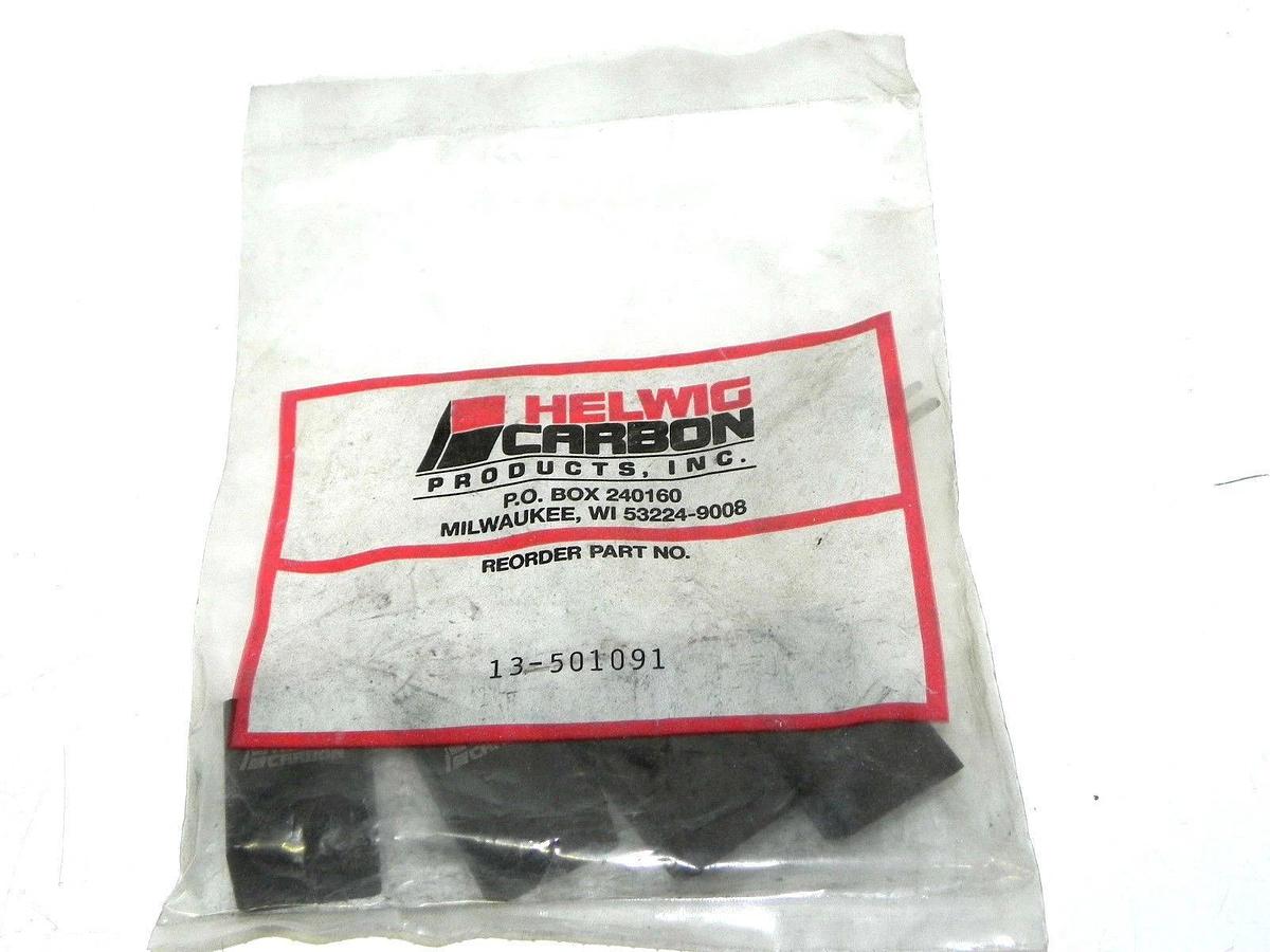 Used BAG OF 4 NEW HELWIG CARBON BRUSH 13-501091, 0.500-M X 1 X 1.75IN H45 GRADE