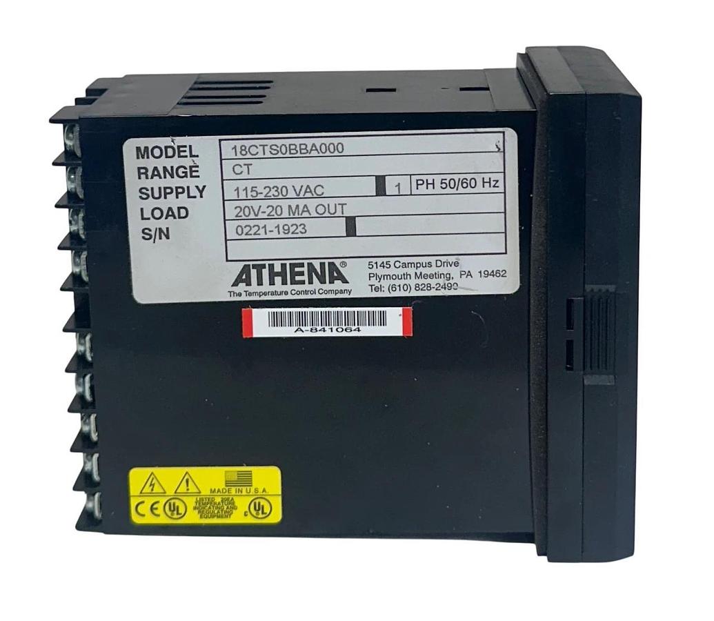 Refurbished ATHENA 18CTS0BBA000 TEMPERATURE CONTROLLER 1PH 115-230VAC 50/60Hz REPAIRED