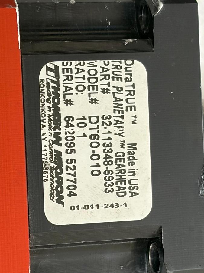 Used Giddings & Lewis NSM2304 B24 Servo Motor with Micron DT60-010 Gearbox 10:1