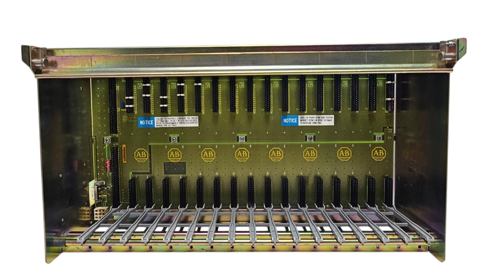 Used ALLEN BRADLEY 1771-A4B 16 SLOT I/O CHASSIS 1771A4B SER. B P/N: 96814804