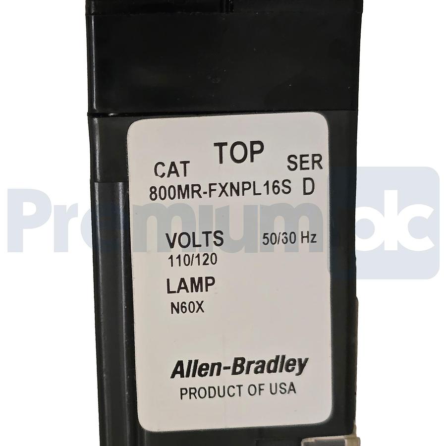 Used Allen-Bradley 800MR-FXNPL16AA7K /D 3-Pos Illuminated Push-Pull Unit Amber NSMP