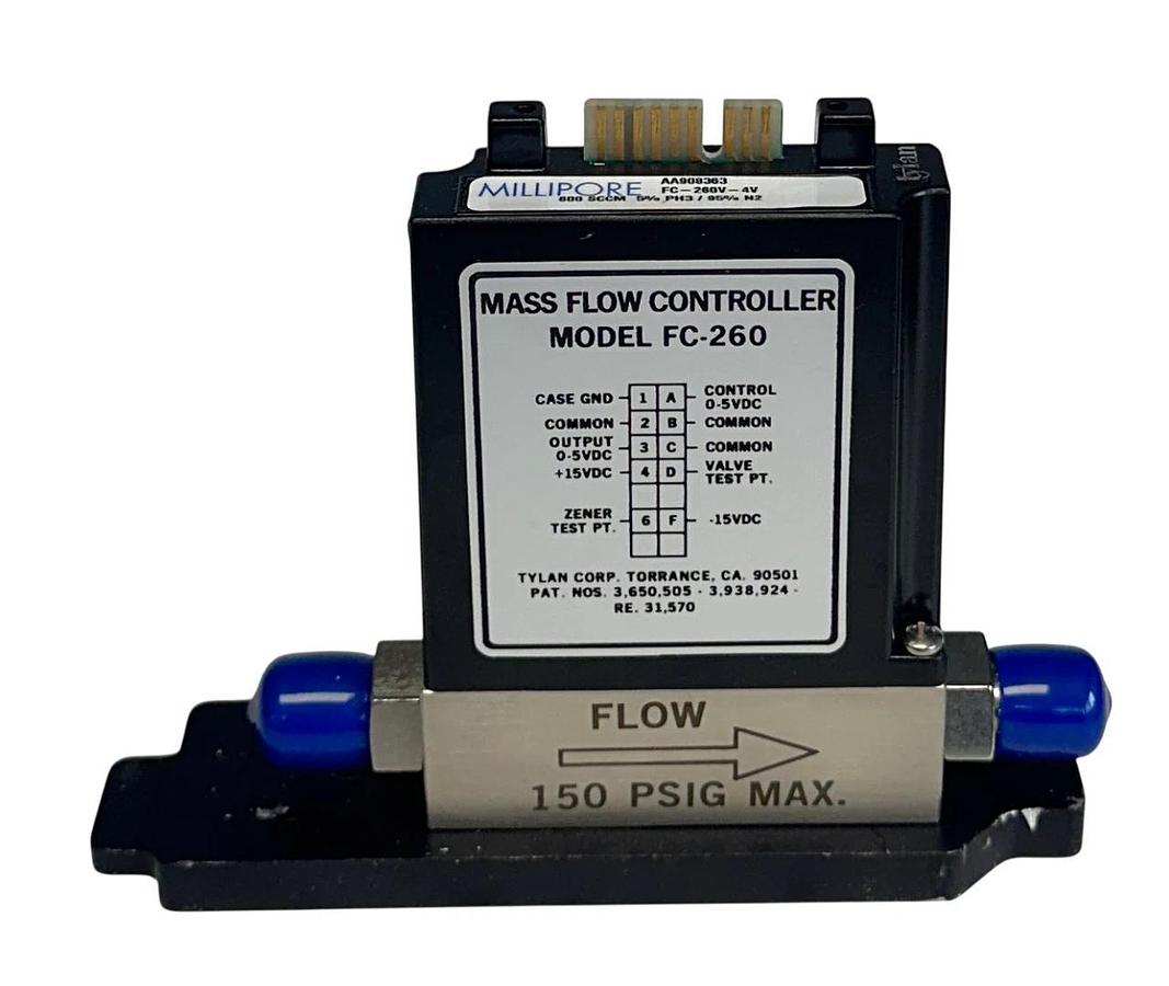 Used MILLIPORE FC-260V-4V / FC-260 Tylan 260 SERIES MASS FLOW CONTROLLER 600SCCM USNP