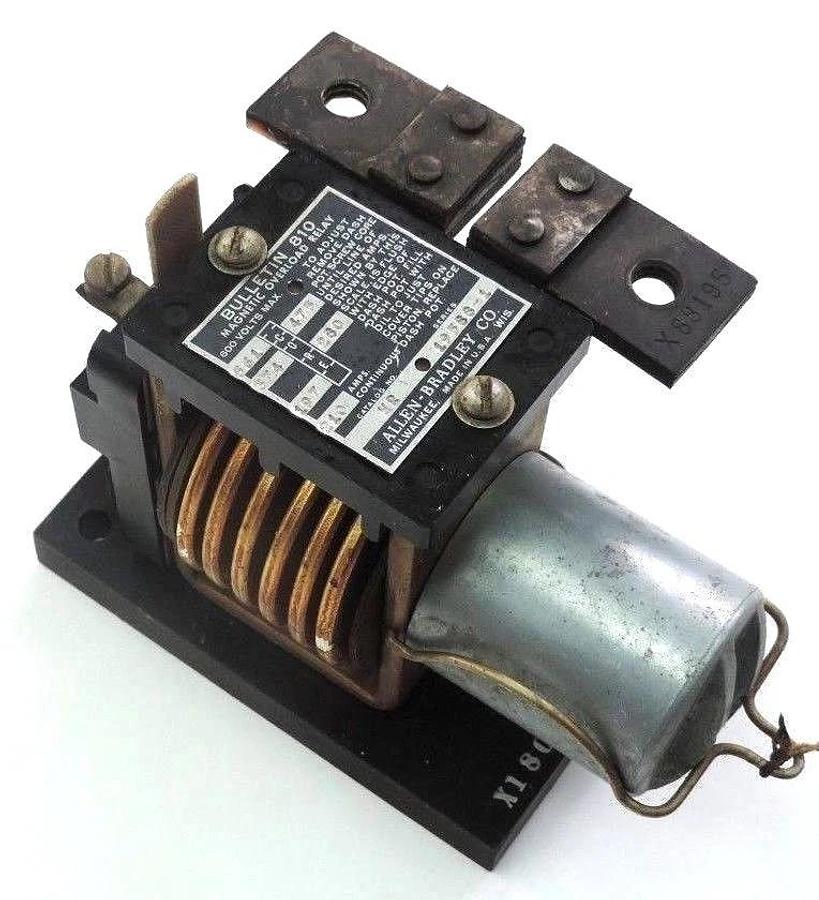 Used ALLEN BRADLEY BULLETIN 810 MAGNETIC OVERLOAD RELAY CAT. HR SER. 19588-1
