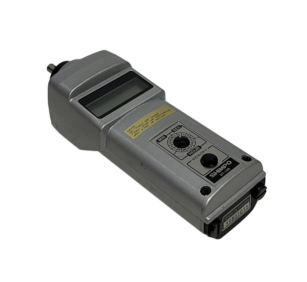 Used SHIMPO DT-105 / DT105 HANDHELD DIGITAL TACHOMETER TOOL ONLY MIN/SEC USNP