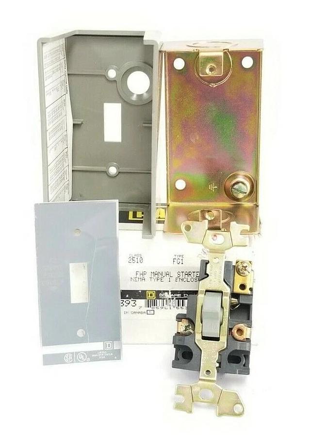 Used NIB SQUARE D 2510-FG1 SER. A, FHP MANUAL STARTER TYPE 1 ENCLOSURE