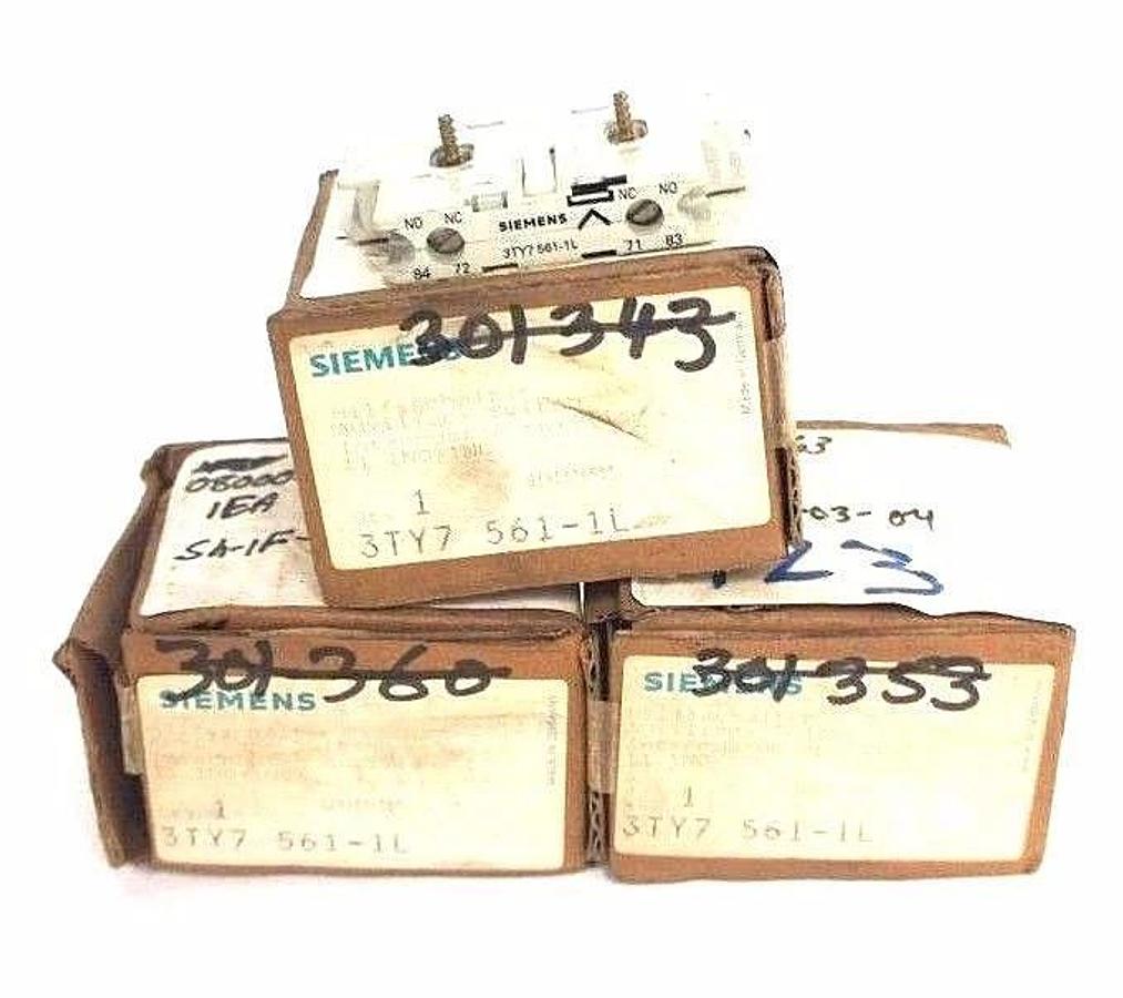 LOT OF 3 NIB SIEMENS 3TY7-561-1L AUXILIARY CONTACTS 1NO/1NC 3TY75611L