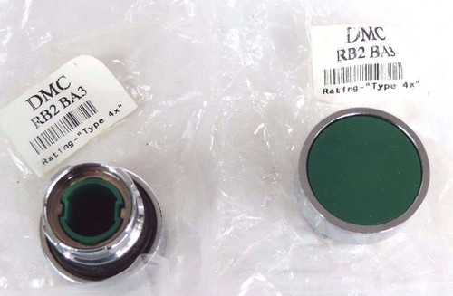 LOT OF 2 NEW DANFOSS DMC RB2BA3 GREEN PUSHBUTTONS RB2-BA3