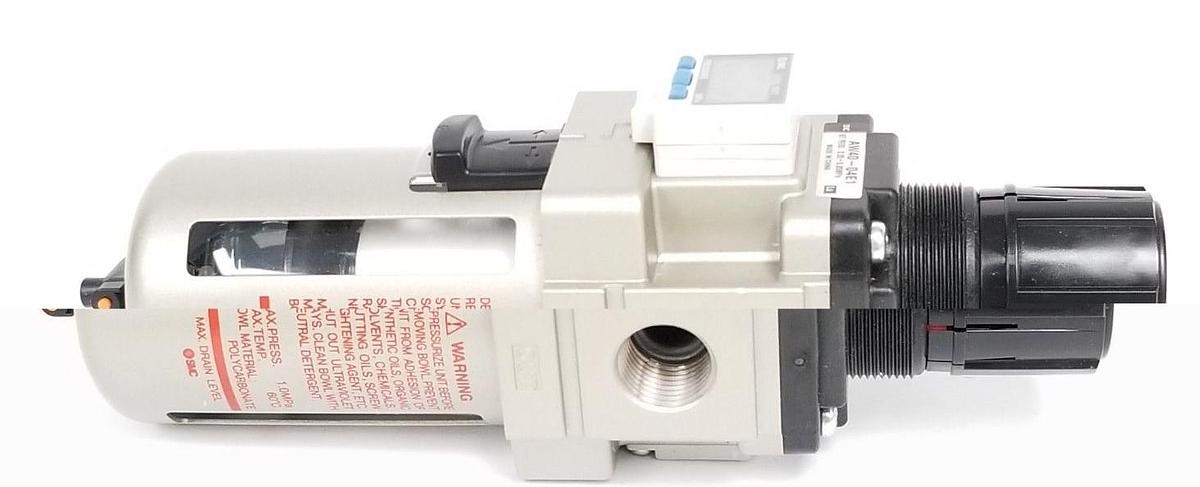 Used NEW SMC AW40-04E1 FILTER REGULATOR 0.05-0.85MPA W/ ISE35-N-25-M PRESSURE SWITCH
