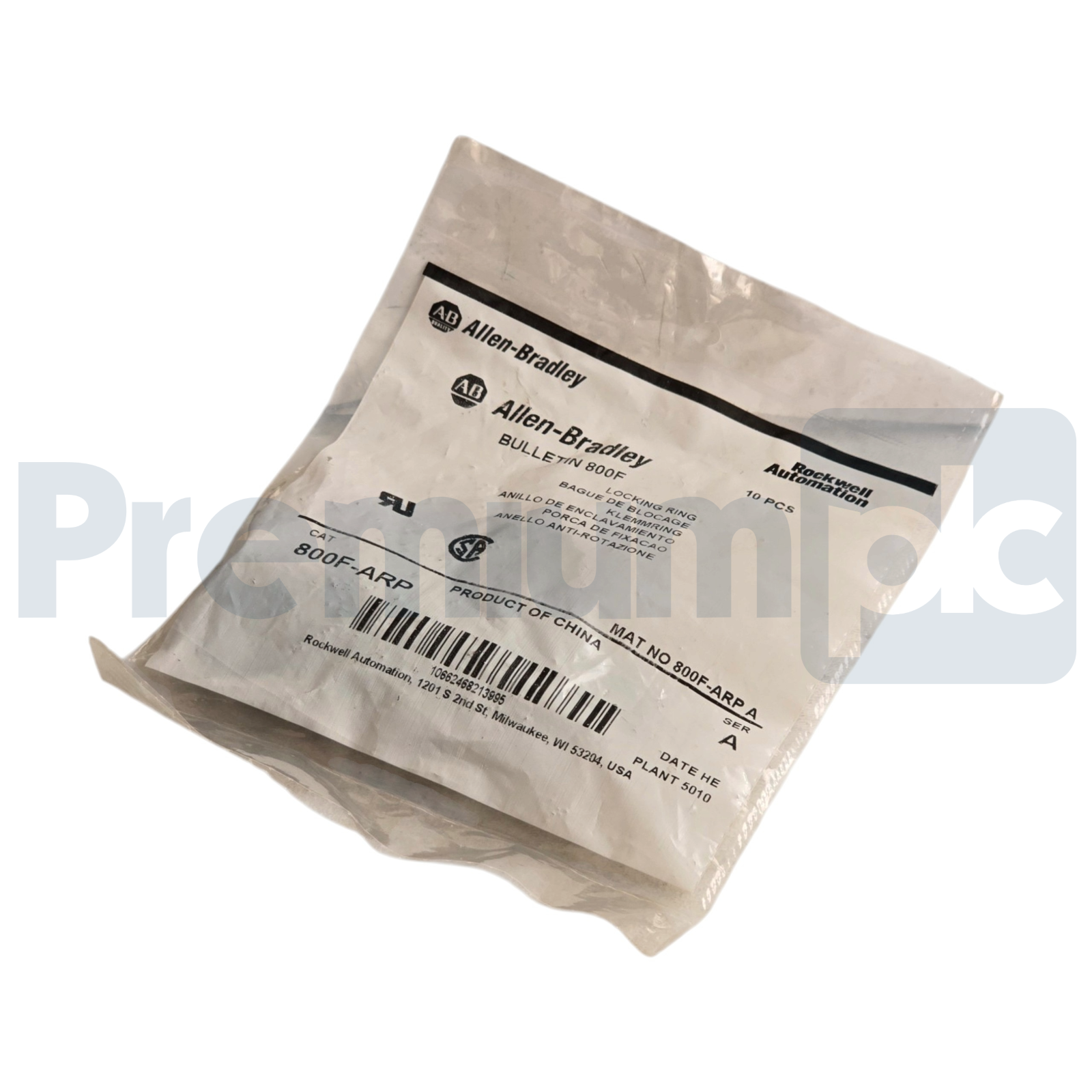 Lot of 10 Allen Bradley 800F-ARP 800F Push Button 22 mm Locking Ring Bags 100pcs