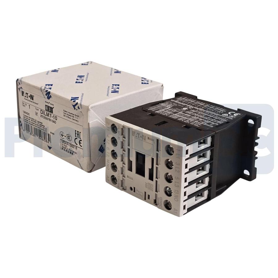 Used EATON XTCE007B10AD - DILM7-10 XT IEC CONTACTOR 7A, 120V DC COIL, 3P DILM710 NSMP