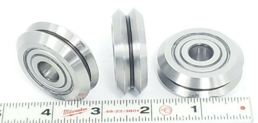 Used LOT OF 3 BISHOP WISECARVER X312 W3 DUAL-VEE ROLLER GUIDE WHEELS 54-0030