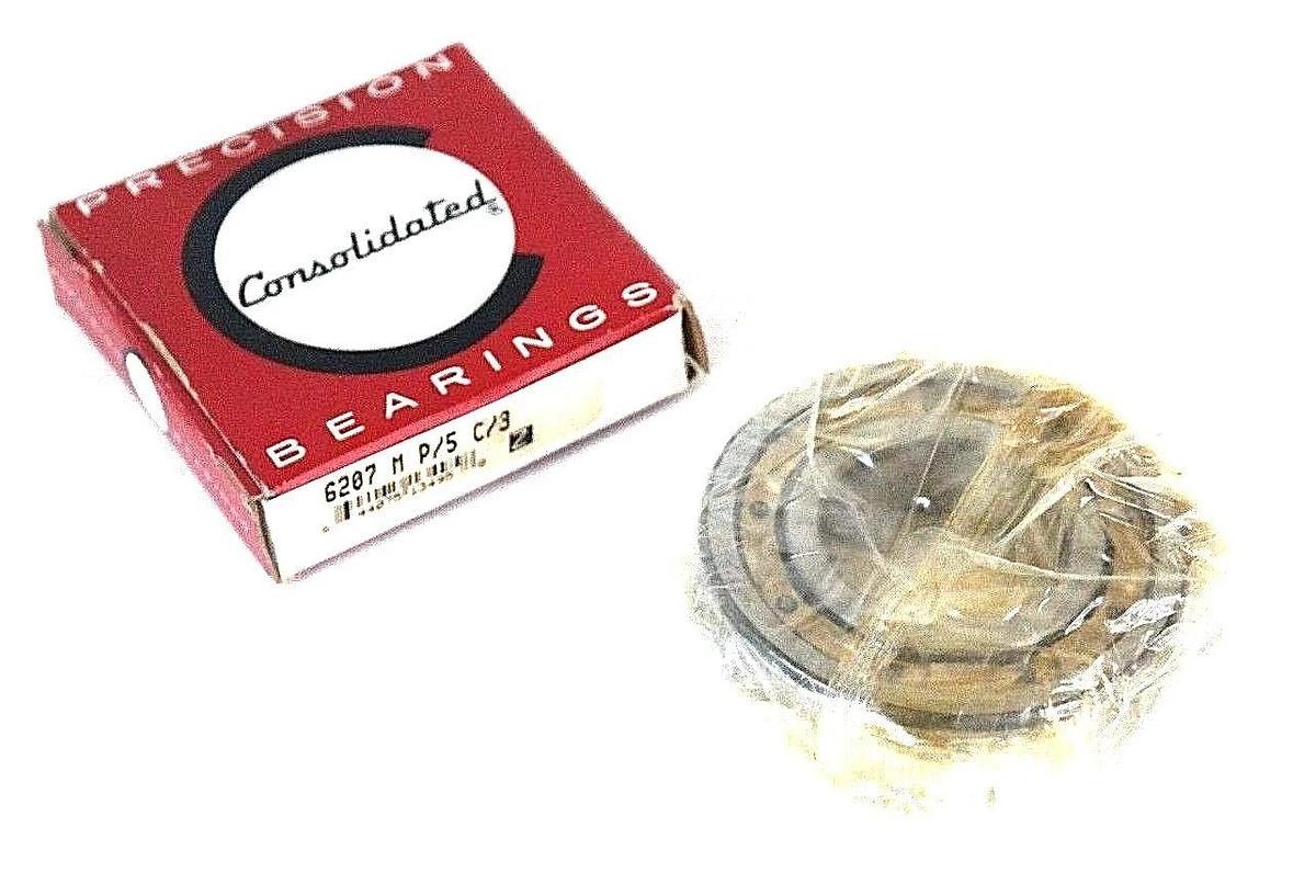 Used NIB CONSOLIDATED BEARINGS 6207 M P/5 C/3 DEEP GROOVE BALL BEARING 6207MP5C3