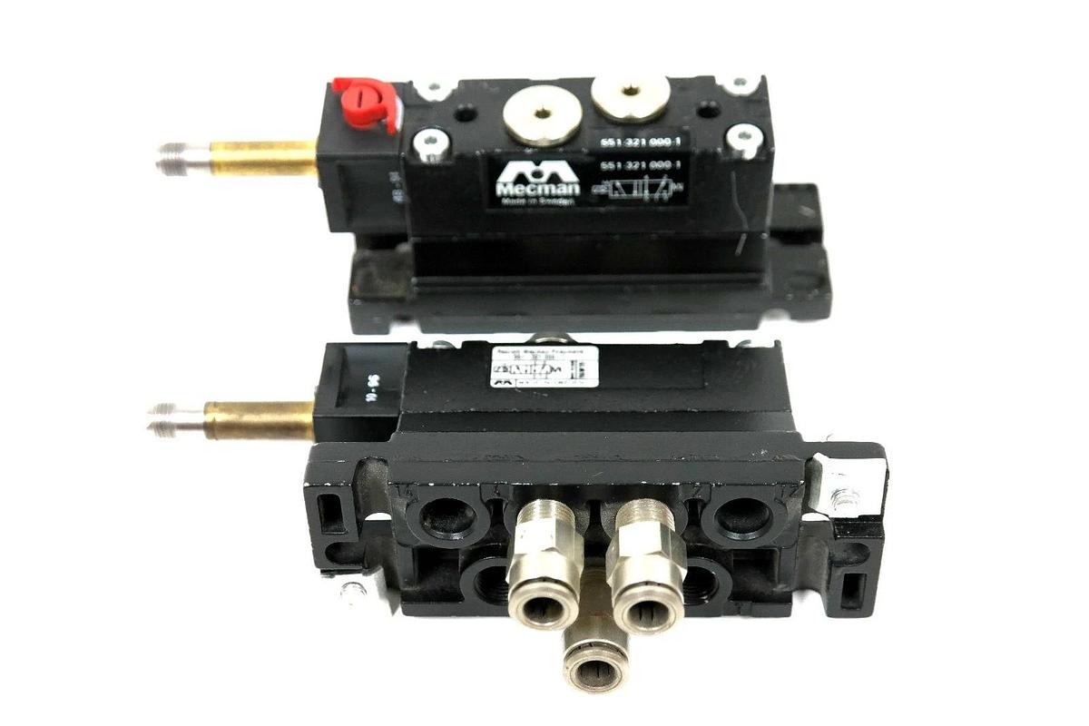 Used LOT OF 2 REXROTH MECMAN PNEUMATIK 551-321 000-1 VALVE 5/2 R1/8'' 551321 0001