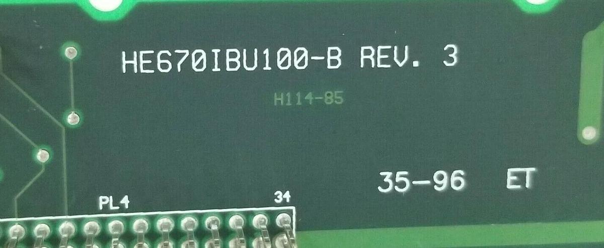 Used HORNER ELECTRIC HE670IBU100-B REV. 3 CONTROL BOARD H114-85 HE670IBU100B