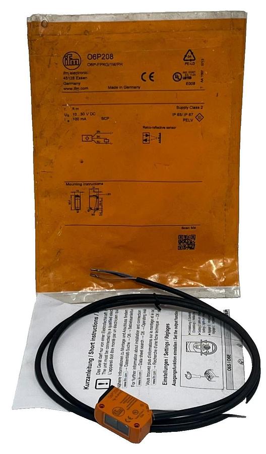 IFM EFECTOR O6P208 Photoelectric Sensor O6P-FPKG/1M/PH-O6P208