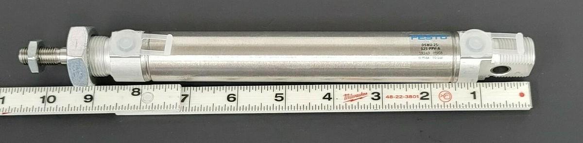 Used NEW FESTO DSNU-25-125-PPV-A PNEUMATIC CYLINDER 19249 PMAX. 10 BAR