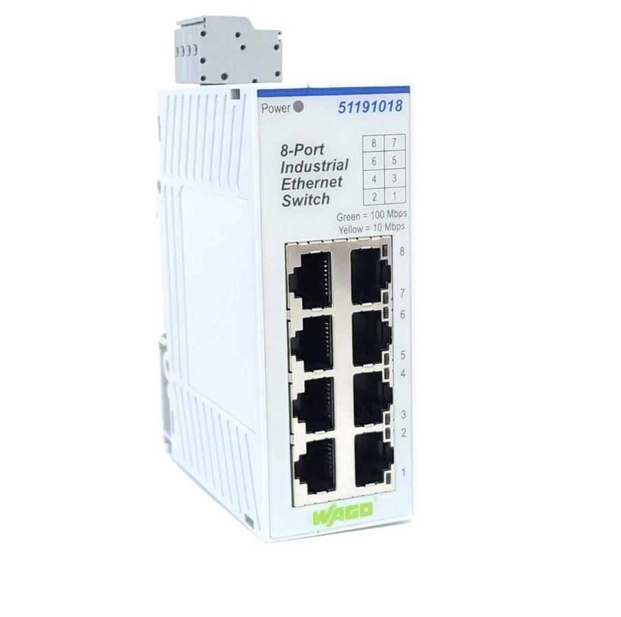 NEW WAGO 51191018 8-PORT INDUSTRIAL ETHERNET SWITCH