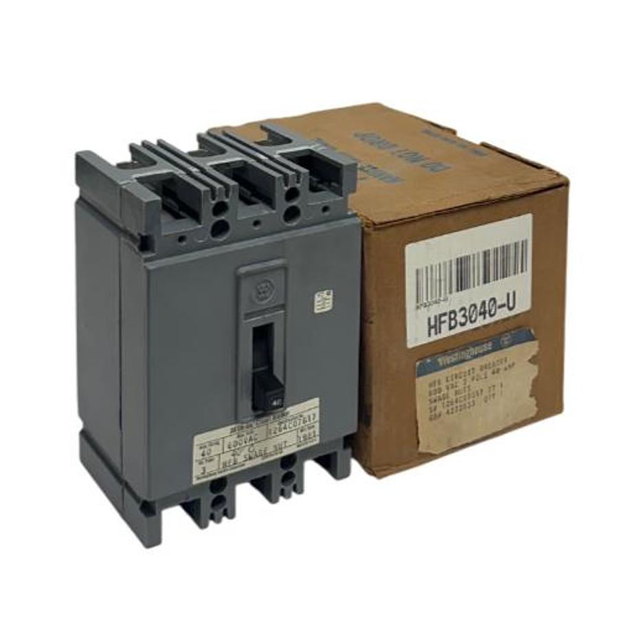 Used WESTINGHOUSE HFB3040-U / 1264C07G17 AB De-ion CIRCUIT BREAKER 40A 600VAC NSMP