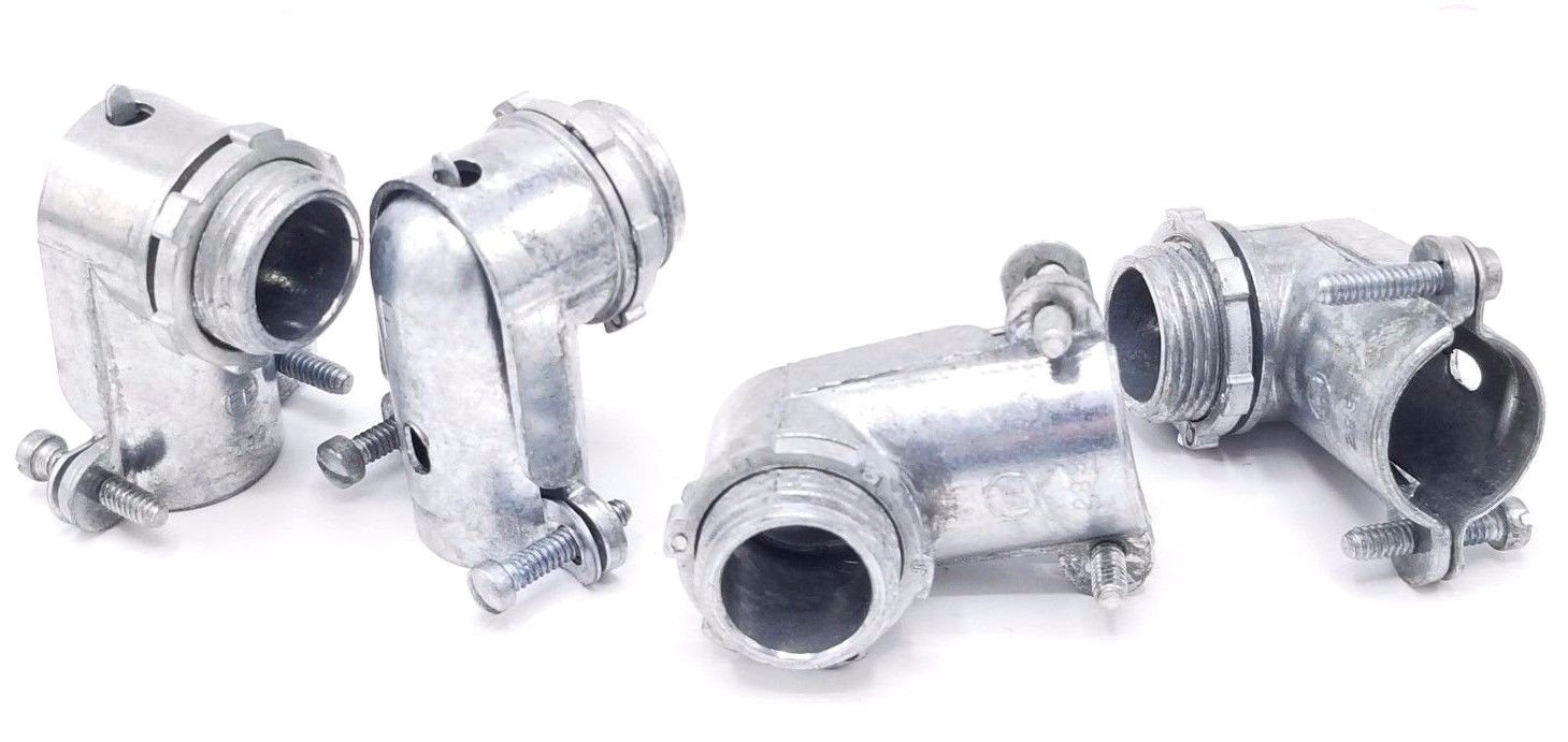 Used LOT OF 4 NEW 3LV70 GENERIC Elbows, 90°, Die Cast Zinc, 3/4" Conduit Size, 3/4"