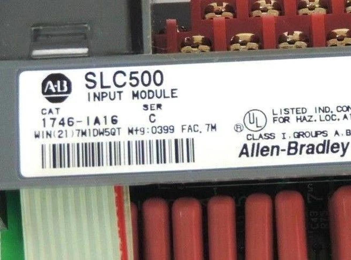 Used ALLEN BRADLEY SLC 500 1746-IA16 INPUT MODULE SER. C MISSING DOOR 1746IA16